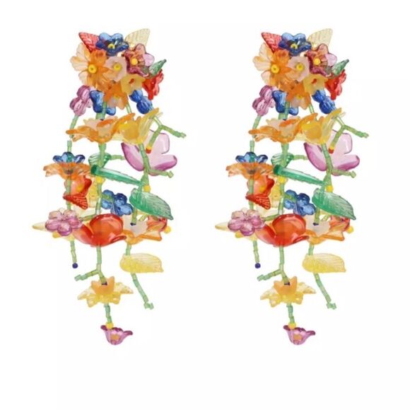 Flower  drop earrings  M115 - Picture 1 of 7